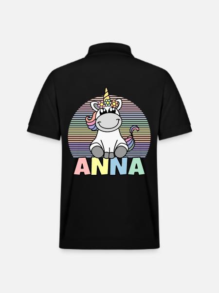 Anna Einhorn Name - Stanley/Stella Unisex Bio-Poloshirt PREPSTER - Schwarz