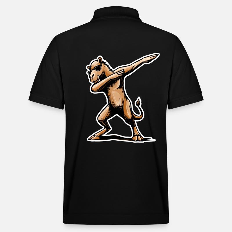Stylisches Dabbing-Dromedar Design Geschenk - Stanley/Stella Unisex Bio-Poloshirt PREPSTER - Schwarz