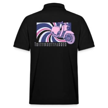 Swallow (retro) // Illustration - Stanley/Stella Unisex Organic Polo Shirt PREPSTER - black - Back - Andy (188cm)