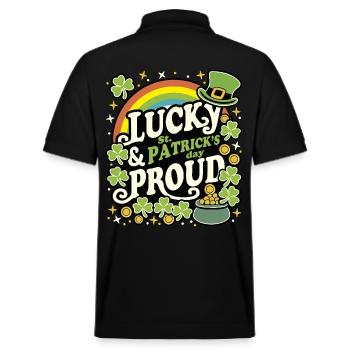 Glücklich und stolz ST PATRICK - Stanley/Stella Unisex Bio-Poloshirt PREPSTER - Schwarz - Hinten - Andy (188cm)