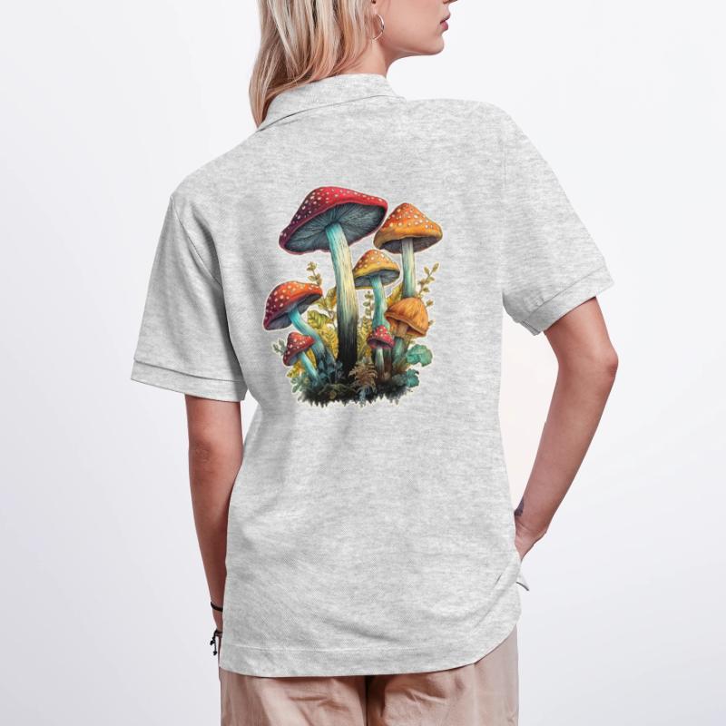 Mushrooms Toadstools Stanley/Stella Unisex Organic Polo Shirt PREPSTER