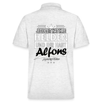 Jede Zeit hat Ihre Helden Ihr habt Alfons - Stanley/Stella Unisex Bio-Poloshirt PREPSTER - Weiß meliert - Hinten - Andy (188cm)