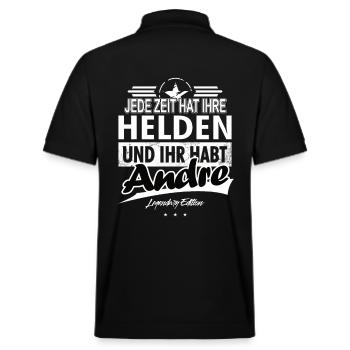 Jede Zeit hat Ihre Helden Ihr habt Alexandre - Stanley/Stella Unisex Bio-Poloshirt PREPSTER - Schwarz - Hinten - Andy (188cm)