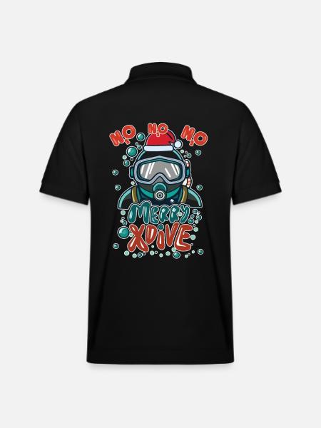 Diving Christmas Funny Gift - Stanley/Stella Unisex Organic Polo Shirt PREPSTER - black