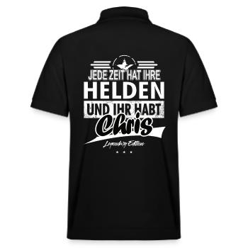 Jede Zeit hat Ihre Helden ihr habt Chris - Stanley/Stella Unisex Bio-Poloshirt PREPSTER - Schwarz - Hinten - Andy (188cm)