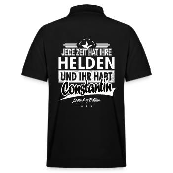 Jede Zeit hat Ihre Helden ihr habt Constantin - Stanley/Stella Unisex Bio-Poloshirt PREPSTER - Schwarz - Hinten - Andy (188cm)