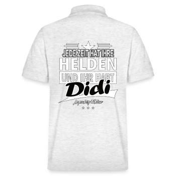 Jede Zeit hat Ihre Helden Ihr habt Didi - Stanley/Stella Unisex Bio-Poloshirt PREPSTER - Weiß meliert - Hinten - Andy (188cm)