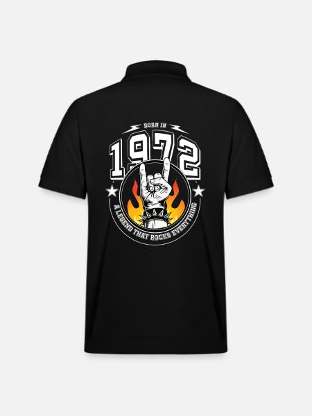 1972 Birthday, rocks everything - Stanley/Stella Unisex Organic Polo Shirt PREPSTER - black