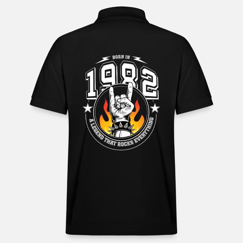 1982 Anniversaire, berce tout - Polo PREPSTER bio Stanley/Stella Unisexe - noir