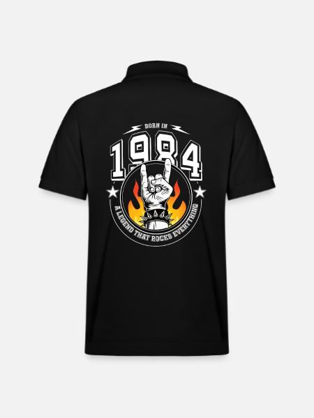 1984 Birthday, rocks everything - Stanley/Stella Unisex Organic Polo Shirt PREPSTER - black
