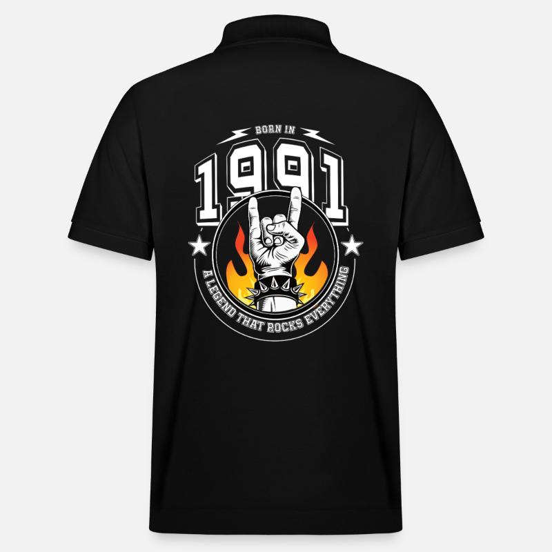 1991 Anniversaire, tout bascule - Polo PREPSTER bio Stanley/Stella Unisexe - noir