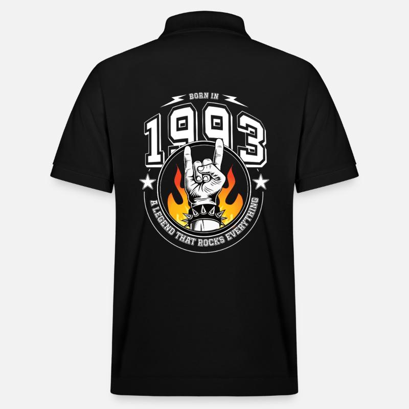 1993 Anniversaire, rock tout - Polo PREPSTER bio Stanley/Stella Unisexe - noir