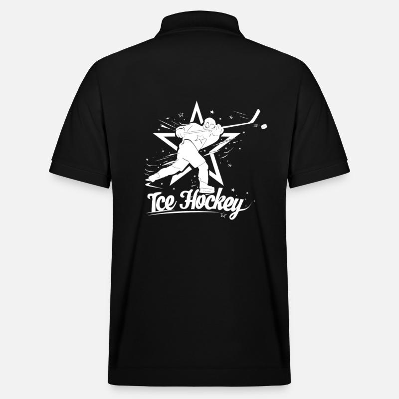 Silhouette de hockey étoile - Polo PREPSTER bio Stanley/Stella Unisexe - noir