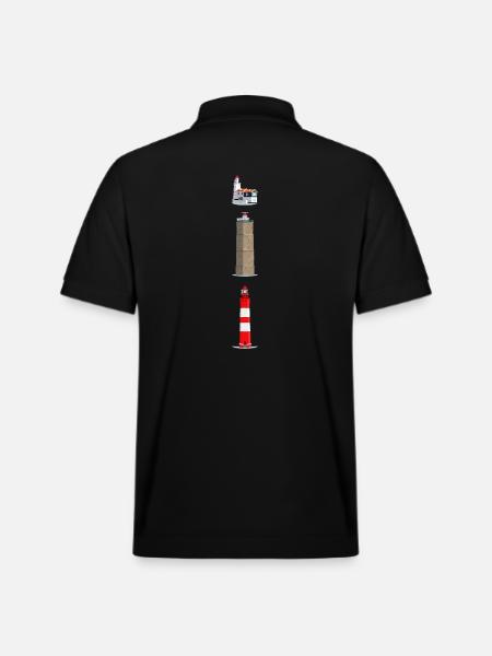 Lighthouses Ameland, Terschelling, Marche - Stanley/Stella Unisex Organic Polo Shirt PREPSTER - black