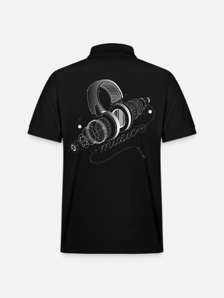 Items of headphones - Stanley/Stella Unisex Organic Polo Shirt PREPSTER - black