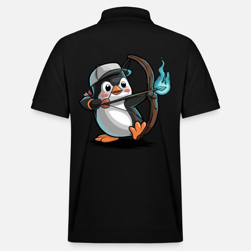 Pinguin Mit Pfeil Und Bogen - Stanley/Stella Unisex Bio-Poloshirt PREPSTER - Schwarz
