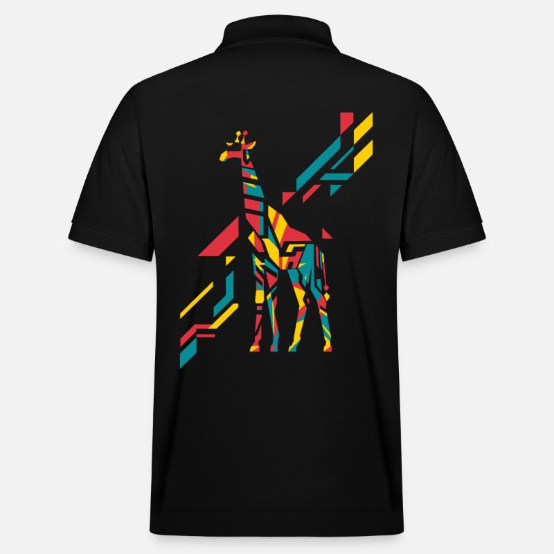 Bunte Abstrakte Giraffe Kunst - Stanley/Stella Unisex Bio-Poloshirt PREPSTER - Schwarz