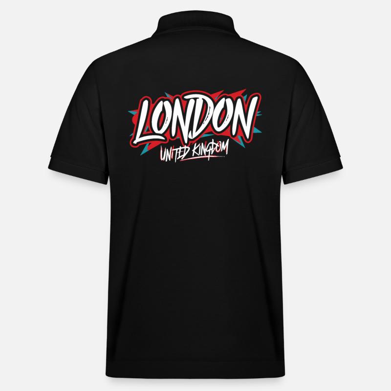 Londres, Royaume-Uni, Souvenir - Polo PREPSTER bio Stanley/Stella Unisexe - noir