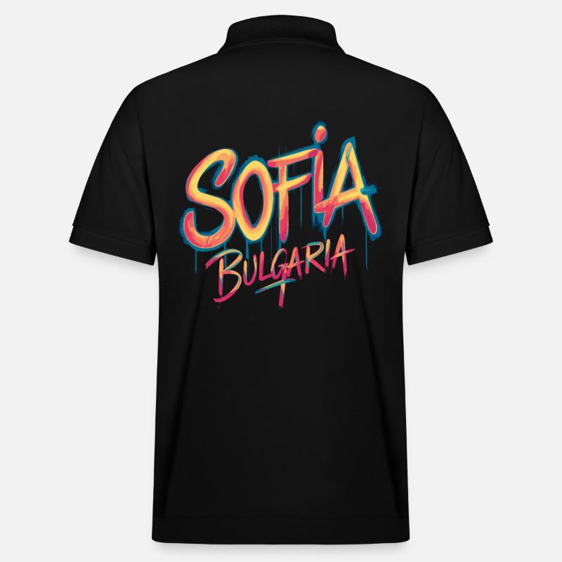 Sofia Bulgarien Souvenir - Stanley/Stella Unisex Bio-Poloshirt PREPSTER - Schwarz