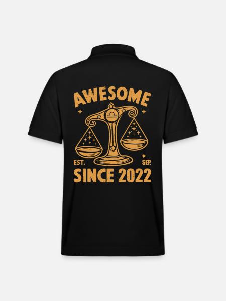 Awesome Since 2022 Libra Birthday - Stanley/Stella Unisex Organic Polo Shirt PREPSTER - black