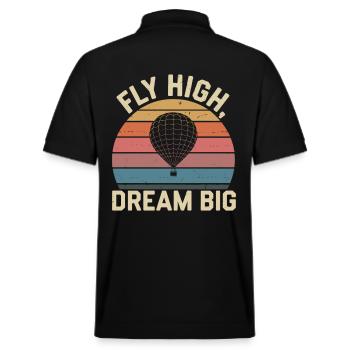 Fly High Dream Big Hot Air Balloon Inspiration - Polo PREPSTER bio Stanley/Stella Unisexe - noir - Dos - Andy (188cm)