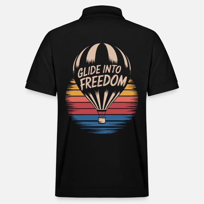 Inspiration montgolfière Glide into Freedom - Polo PREPSTER bio Stanley/Stella Unisexe - noir