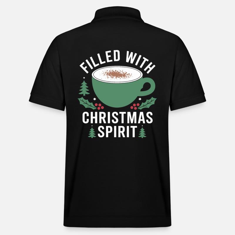 Rempli de Noël Cheers Mug - Polo PREPSTER bio Stanley/Stella Unisexe - noir