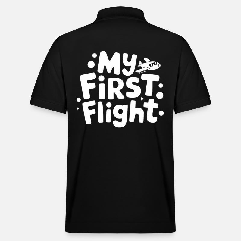 Mein Erster Flug Abenteuer Reise - Stanley/Stella Unisex Bio-Poloshirt PREPSTER - Schwarz