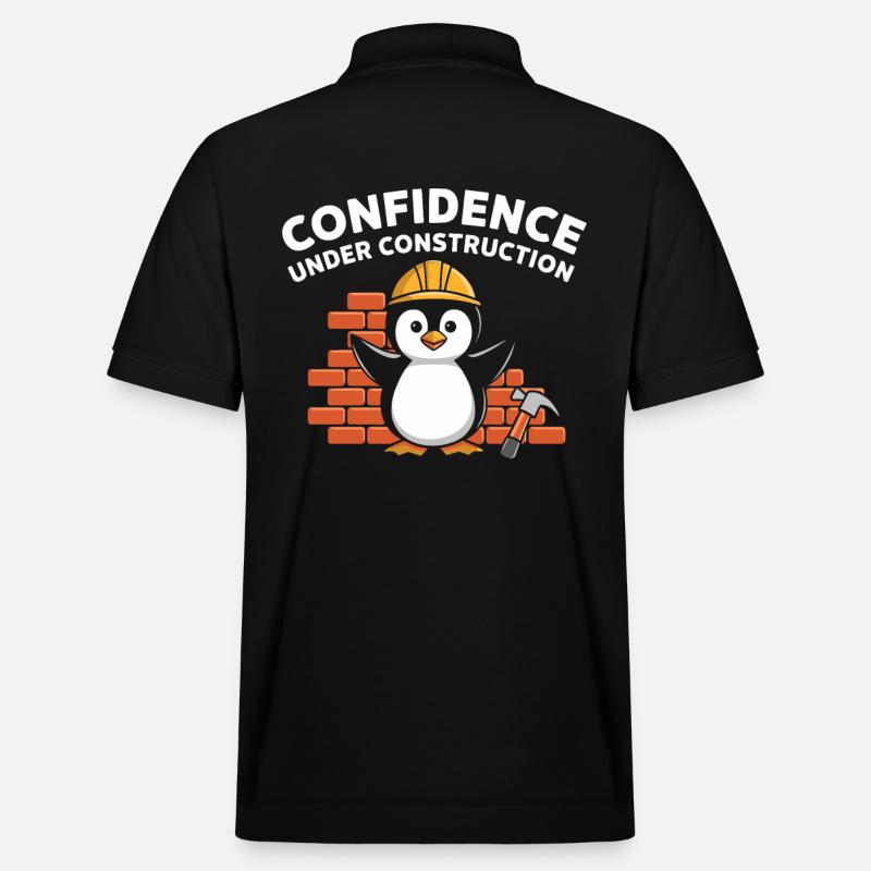 Confidence Under Construction Pinguin Baustelle - Stanley/Stella Unisex Bio-Poloshirt PREPSTER - Schwarz