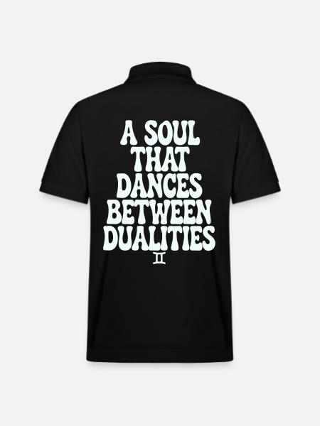 Gemini soul dancing between dualities - Stanley/Stella Unisex Organic Polo Shirt PREPSTER - black