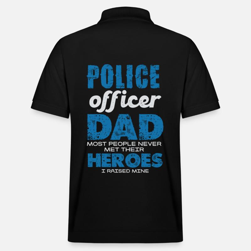 Policier papa mes héros - Polo PREPSTER bio Stanley/Stella Unisexe - noir