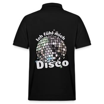Ich fühl mich Disco! Diskothek Discokugel Spruch - Stanley/Stella Unisex Bio-Poloshirt PREPSTER - Schwarz - Hinten - Andy (188cm)