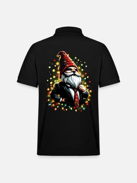 Chef gnome with fairy lights - Stanley/Stella Unisex Organic Polo Shirt PREPSTER - black