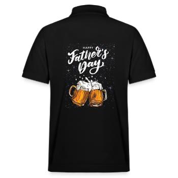 Vatertag-Vatertags Geschenk zur Himmelfahrt-Prost - Stanley/Stella Unisex Bio-Poloshirt PREPSTER - Schwarz - Hinten - Andy (188cm)