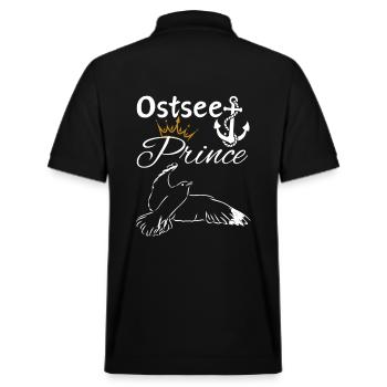 Prince de la mer Baltique-Ancre Prince de la mer Baltique et mouette - Polo PREPSTER bio Stanley/Stella Unisexe - noir - Dos - Andy (188cm)