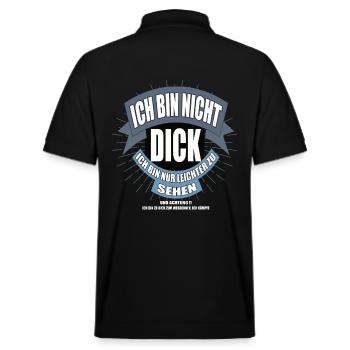 Ich bin nicht dick ich bin nur leichter zu sehen - Stanley/Stella Unisex Bio-Poloshirt PREPSTER - Schwarz - Hinten - Andy (188cm)