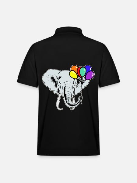 Elefant Regnbue LGBT Elefant Balloner Bøsse - Stanley/Stella PREPSTER økologisk unisex poloshirt - sort