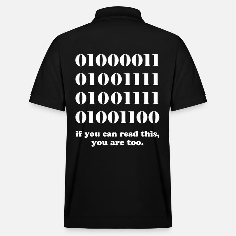 Computer binary code developers gift - Stanley/Stella Unisex Organic Polo Shirt PREPSTER - black