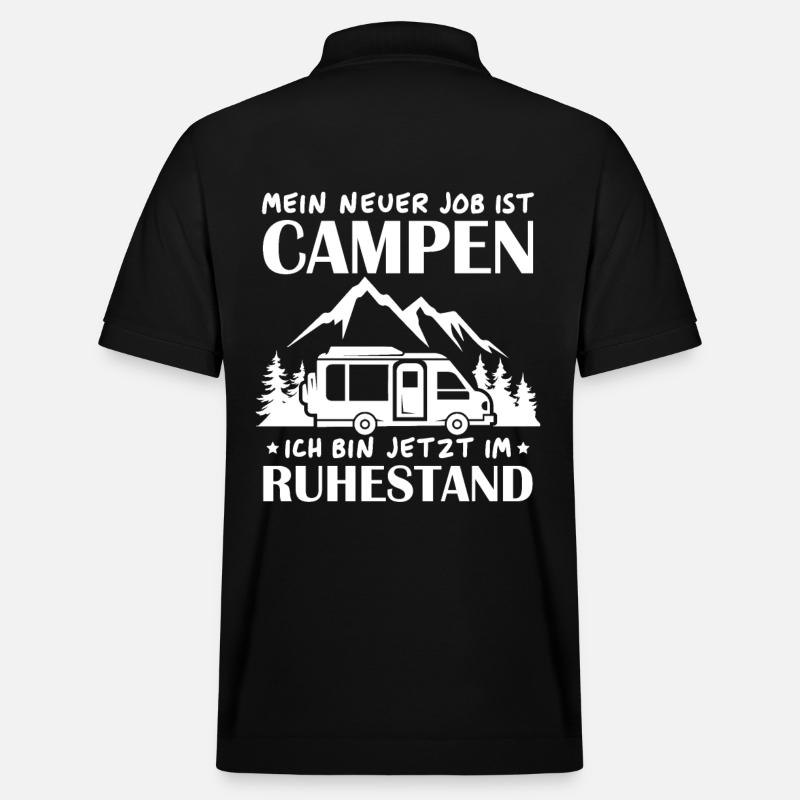 Renter Camping Geschenk - Stanley/Stella Unisex Bio-Poloshirt PREPSTER - Schwarz