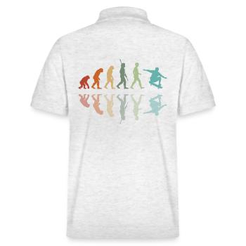 Skater-Evolution - Stanley/Stella Unisex Bio-Poloshirt PREPSTER - Weiß meliert - Hinten - Andy (188cm)