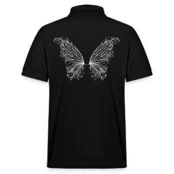 Ailes, blanc délicat transparent - Polo PREPSTER bio Stanley/Stella Unisexe - noir - Dos - Andy (188cm)