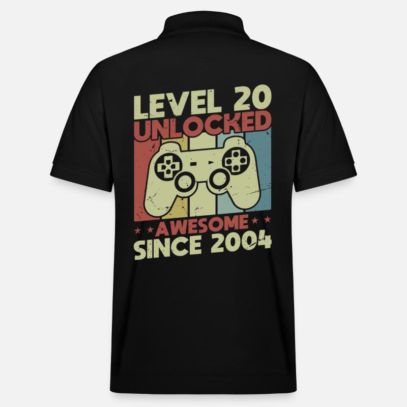Level 20 freigeschaltet - Stanley/Stella Unisex Bio-Poloshirt PREPSTER - Schwarz
