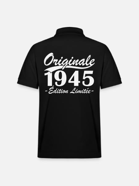 Original 1945 Limited Edition - Stanley/Stella Unisex Organic Polo Shirt PREPSTER - black
