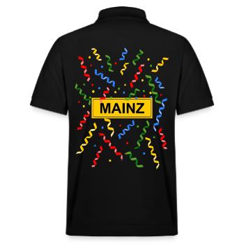 Mainz Mainz Carnival Confetti Costume Town Sign - Stanley/Stella Unisex Organic Polo Shirt PREPSTER - black - Back - Andy (188cm)
