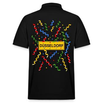 Düsseldorf Karneval Konfetti Kostüm Ortsschild - Stanley/Stella Unisex Bio-Poloshirt PREPSTER - Schwarz - Hinten - Andy (188cm)