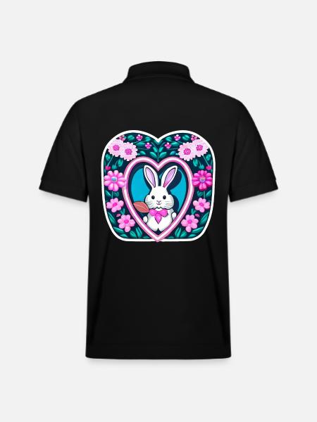 Blumenmit Osterhase - Stanley/Stella Unisex Bio-Poloshirt PREPSTER - Schwarz