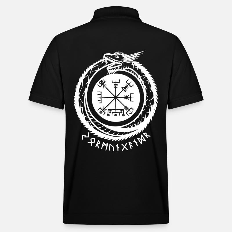 Jörmungandr mit Wikinger Kompass - Stanley/Stella Unisex Bio-Poloshirt PREPSTER - Schwarz