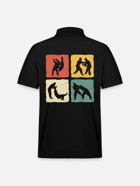 retro Judo t-shirt - Stanley/Stella Unisex Organic Polo Shirt PREPSTER - black