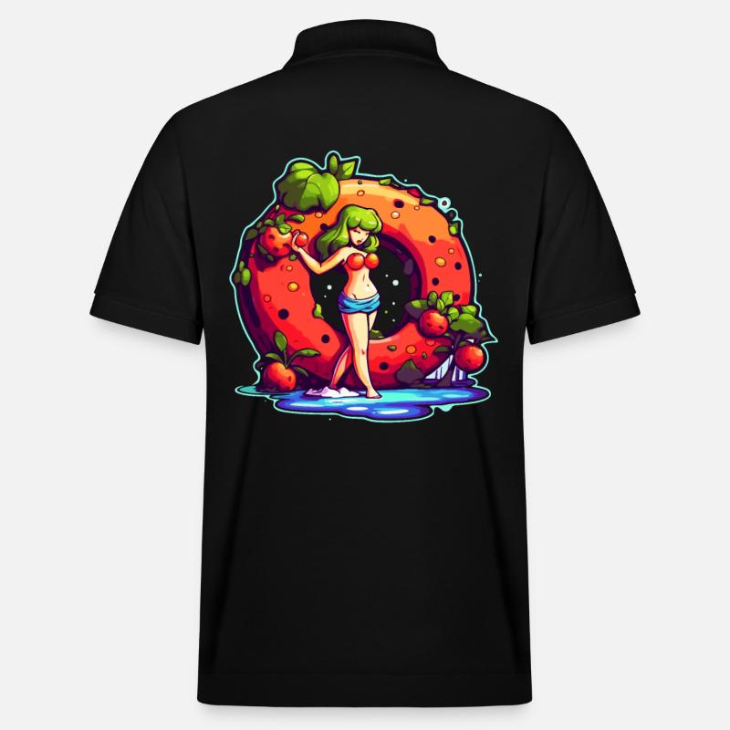 Fruchtiger Saftiger Donut - Stanley/Stella Unisex Bio-Poloshirt PREPSTER - Schwarz