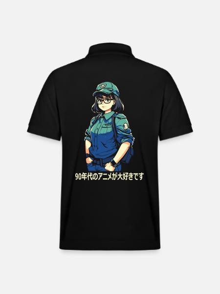 I love 90's anime - Stanley/Stella Unisex Organic Polo Shirt PREPSTER - black